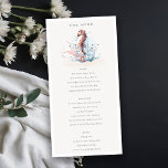 Underwater Seahorse Seaweed Wedding Menu Card<br><div class="desc">If you need any further customisation please feel free to message me on yellowfebstudio@gmail.com.</div>
