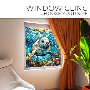 Underwater Seal Stained glass art
