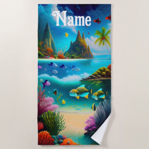 Underwater Sealife Ocean Fish Beach, Pool Towel