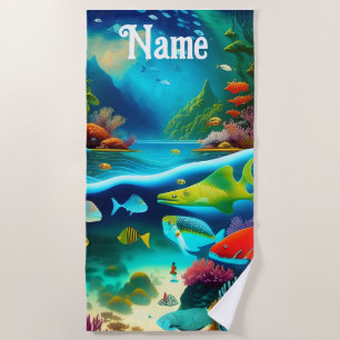 Underwater Sealife Ocean Fish Beach, Pool Towel