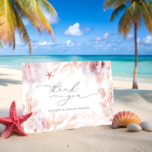 Underwater Seaweed Seashell Wedding Thank You Card