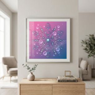 Underwater Shiny Elegant Luxurious Royal Mandala  Poster