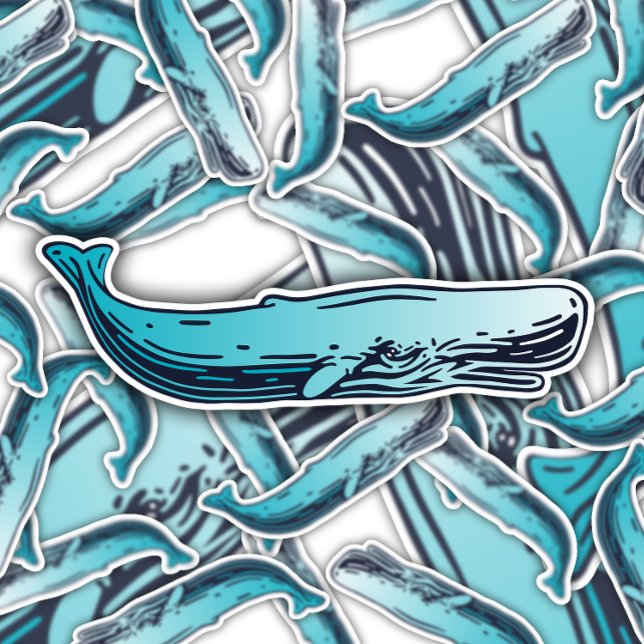 Underwater Sperm Whale Sticker | Die-Cut Sticker (Creator Uploaded)