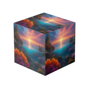 Underwater Sunset Landscape  Cube