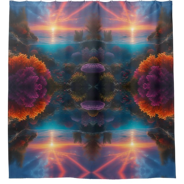 Underwater Sunset Tropical 1 Shower Curtain (Front)