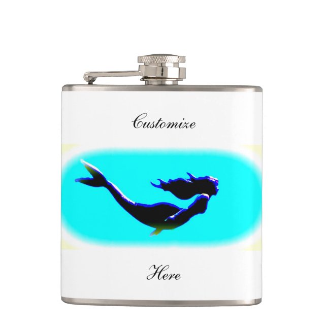 underwater swimming mermaid hip flask (Front)