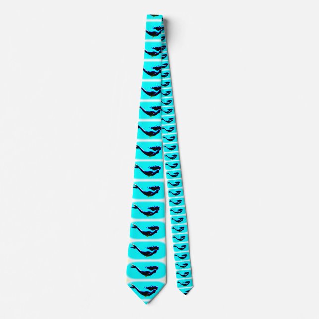 underwater swimming mermaids blue tie (Front)