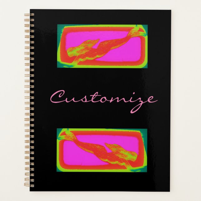 Underwater swimming red mermaid planner (Front)