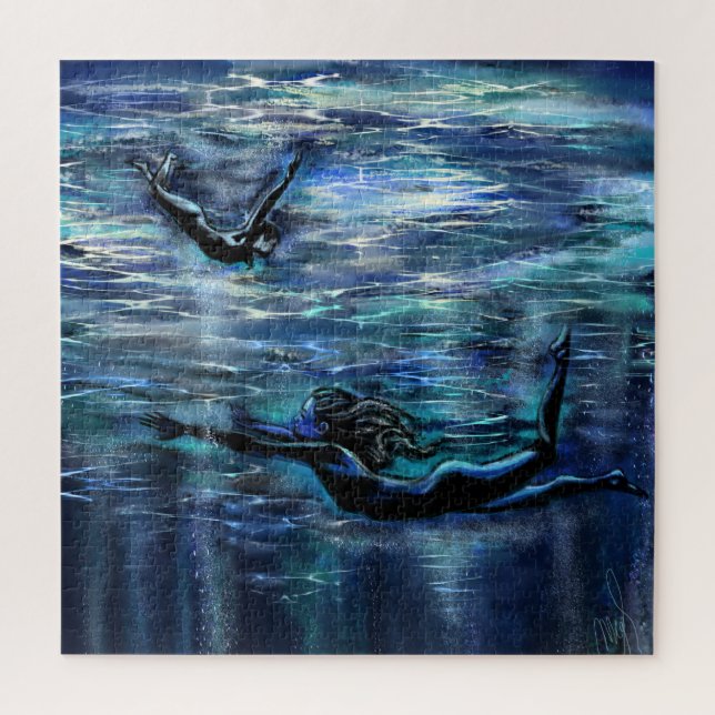 Underwater Swimming Women's Jigsaw Puzzle (Vertical)
