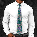 Underwater Teal Luxe | Green Pastel Gold Seashells Tie<br><div class="desc">Unique wearable art from the "Underwater Luxe" collection: Elegant rich pastel under the sea design featuring gorgeous sea life and girly ocean patterns with a touch of faux metallic gold in glitter and sequins. This feminine mature mixed medium theme adds the perfect pop of color and personal style. For other...</div>