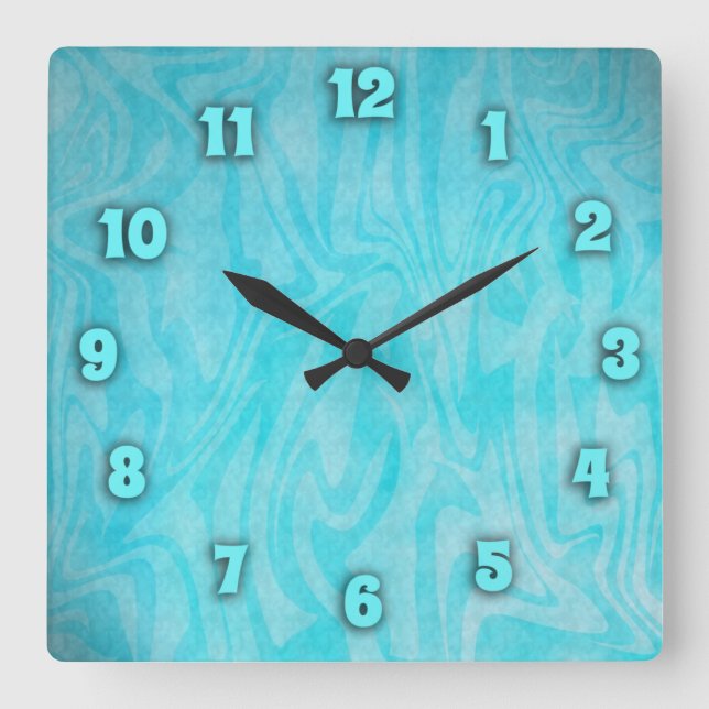 Underwater Time Square Wall Clock (Front)