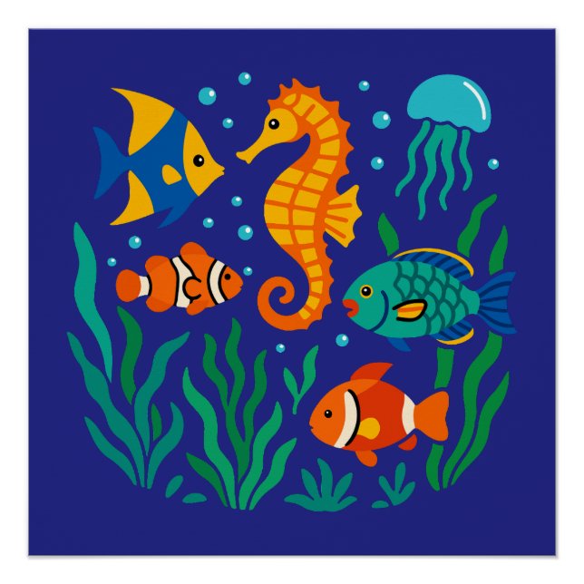 Underwater Tropical Fish - Marine Life Poster (Front)