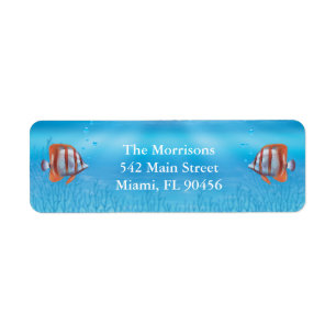 Underwater Two Less Fish in Sea Return Address