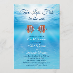 Underwater Two Less Fish in the Sea Couple's Showe Invitation