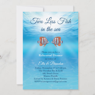 Underwater Two Less Fish in the Sea Rehearsal Invitation