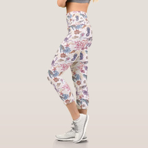 Underwater Watercolor Composition Series Design 1 Capri Leggings