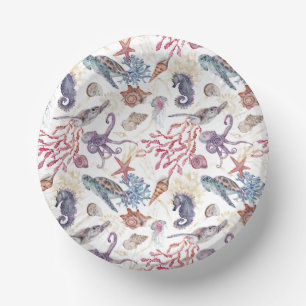 Underwater Watercolor Composition Series Design 1 Paper Plate