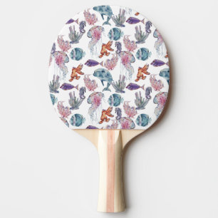 Underwater Watercolor Composition Series Design 2 Ping Pong Paddle