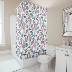 Underwater Watercolor Composition Series Design 2  Shower Curtain