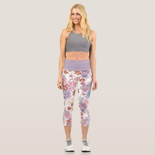 Underwater Watercolor Composition Series Design 3 Capri Leggings