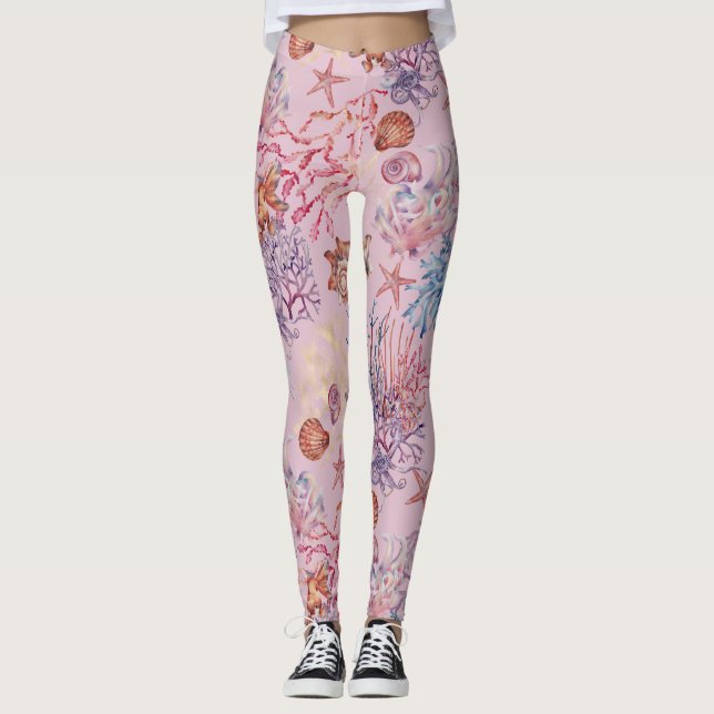 Underwater Watercolor Composition Series Design 3  Leggings (Front)