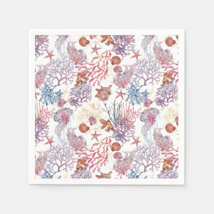 Underwater Watercolor Composition Series Design 3  Napkin