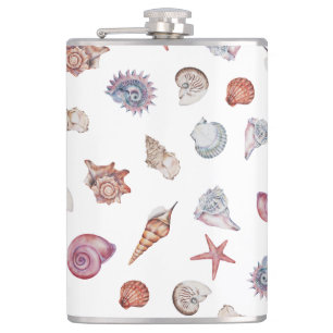 Underwater Watercolor Composition Series Design 4 Hip Flask
