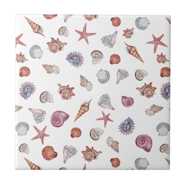 Underwater Watercolor Composition Series Design 4  Tile (Front)