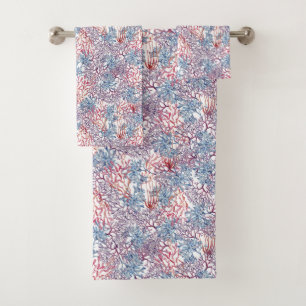 Underwater Watercolor Composition Series Design 5  Bath Towel Set