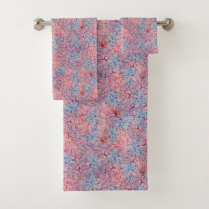 Underwater Watercolor Composition Series Design 5 Bath Towel Set