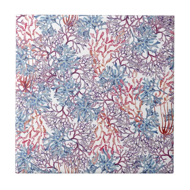 Underwater Watercolor Composition Series Design 5 Tile (Front)
