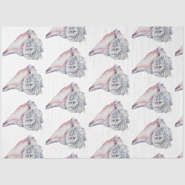 Underwater Watercolor SeaShell Series Design 15 Tissue Paper (Front)