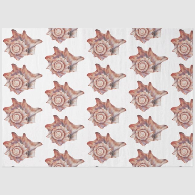 Underwater Watercolor SeaShell Series Design 6 Tissue Paper (Front)