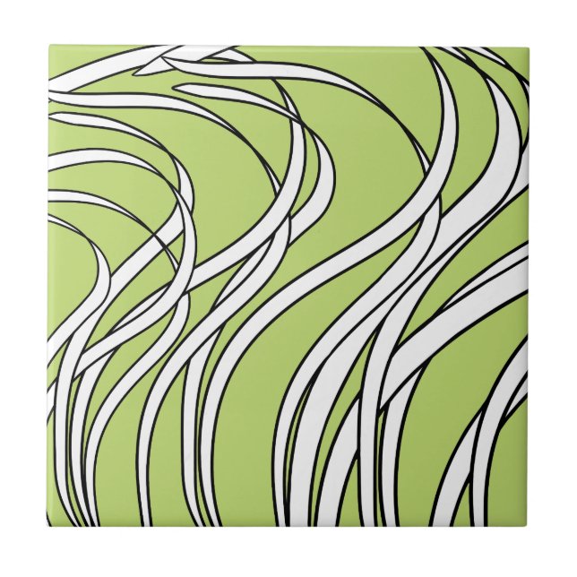 Underwater  Wave lime green Tile (Front)
