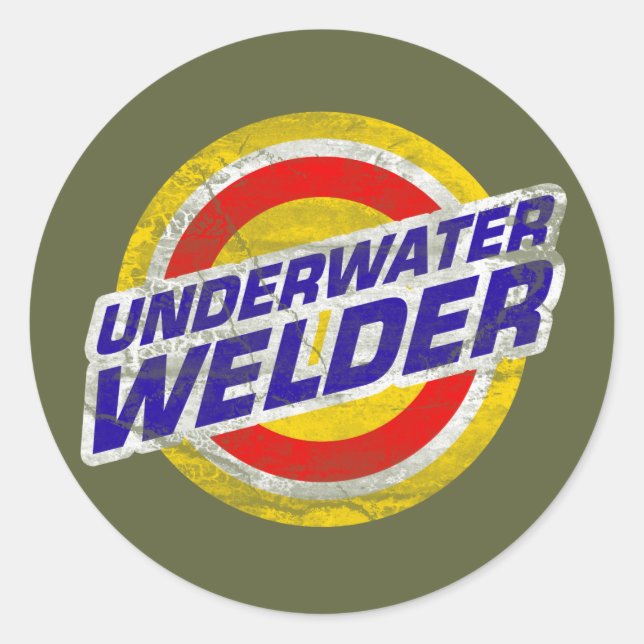 Underwater Welder Classic Round Sticker (Front)