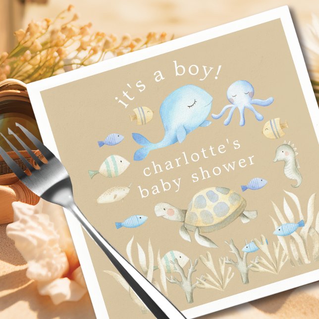 Underwater Whimsy Baby Shower Napkin (Creator Uploaded)