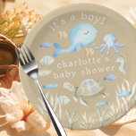 Underwater Whimsy Baby Shower Paper Plate<br><div class="desc">Introducing the Underwater Whimsy Baby Shower design, a delightful choice for an ocean-themed celebration. Featuring a whimsical underwater design, complete with adorable sea creatures and modern boho colours. With our attention to detail design is sure to impress your guests and set the perfect tone for your baby shower. Our under...</div>