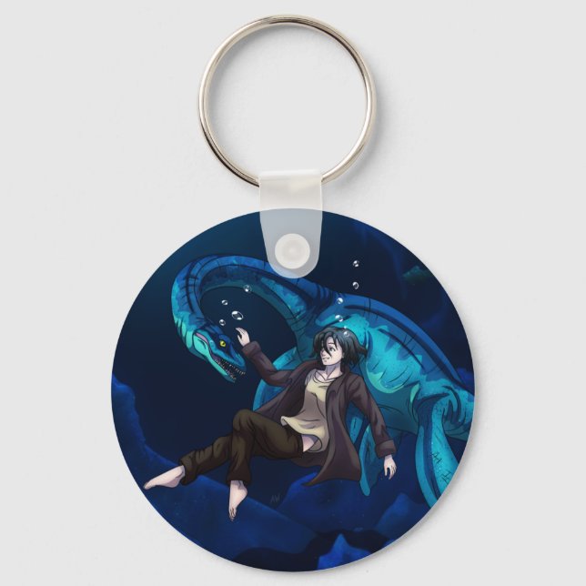 Underwater with a Plesiosaurus Key Ring (Front)