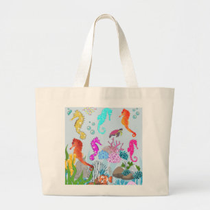 Underwater Wonder Seahorse Splendor Carryall Large Tote Bag