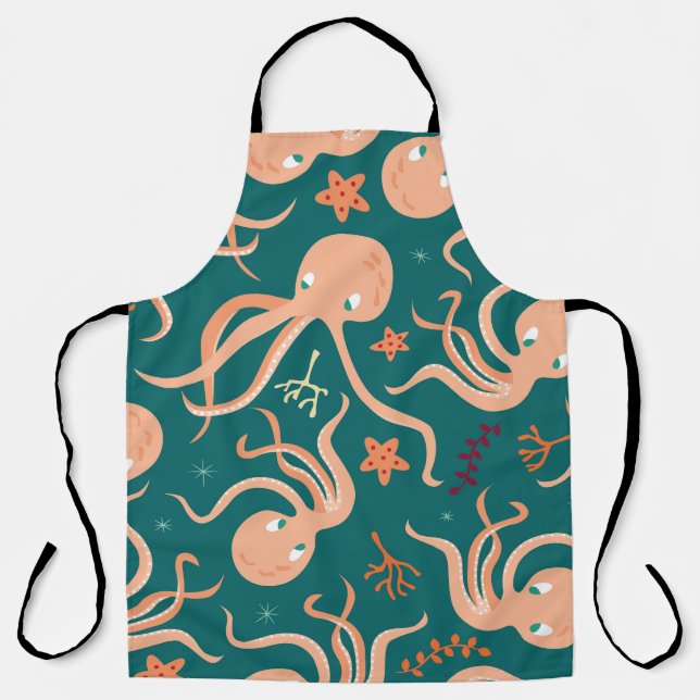 Underwater Wonders: Octopus Starfish Dance Apron (Front)