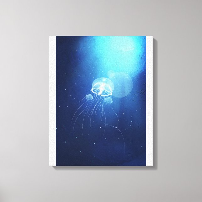 Underwater World Ocean Jellyfish Canvas Print (Front)