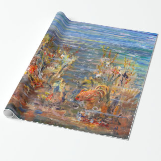 Underwater World Tropical Fish Aquarium Painting Wrapping Paper