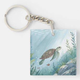Underwater world with turtle key ring