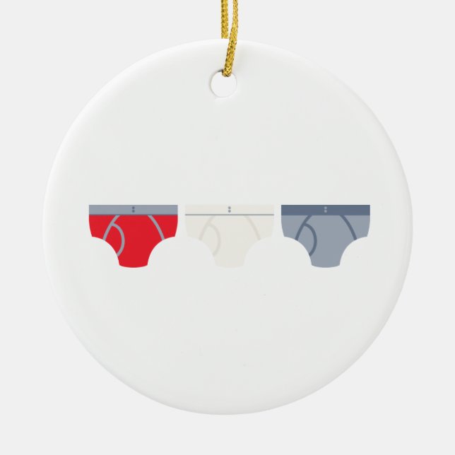 Underwear Ceramic Tree Decoration (Front)