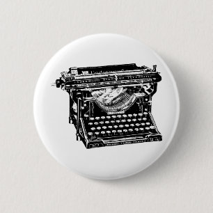 Underwood Typewriter Writer 6 Cm Round Badge