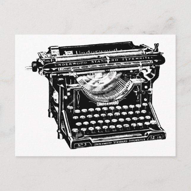 Underwood Typewriter Writer Postcard (Front)