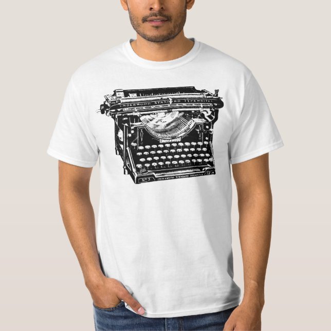 Underwood Typewriter Writer T-Shirt (Front)