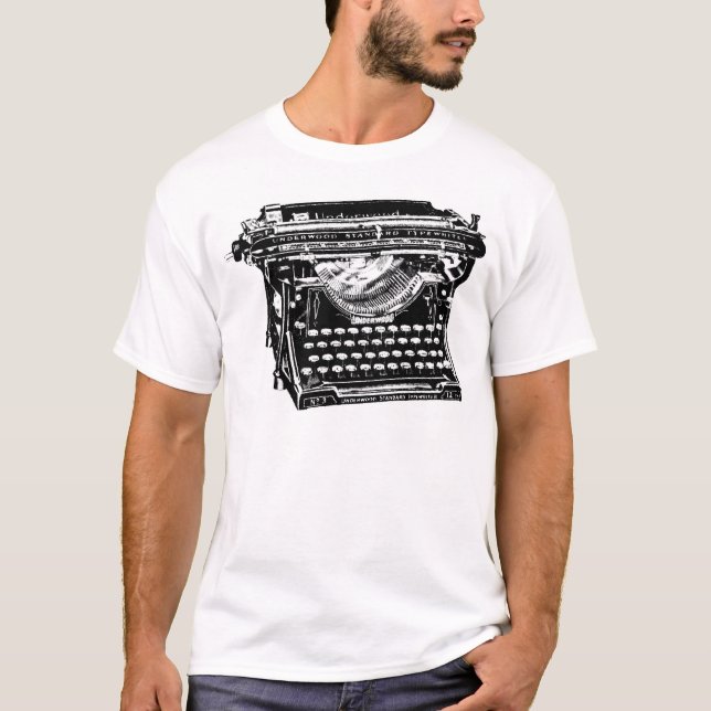 Underwood Typewriter Writer T-Shirt (Front)