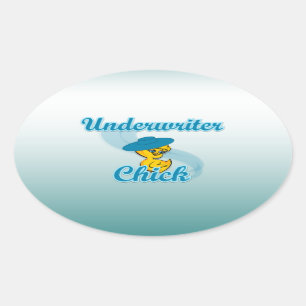 Underwriter Chick #3.png Oval Sticker