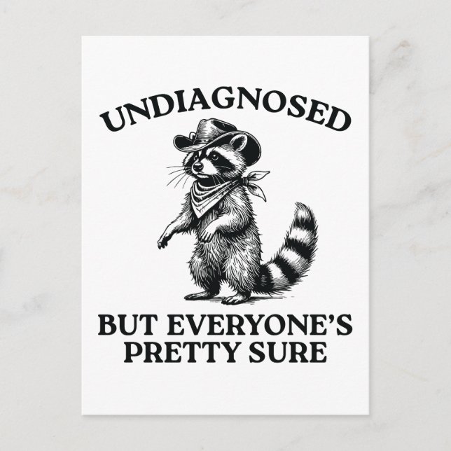 Undiagnosed But Everyone's Pretty Sure Postcard (Front)